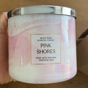 NWT Bath & Body Works 3-Wick Candle PINK SHORES White Barn